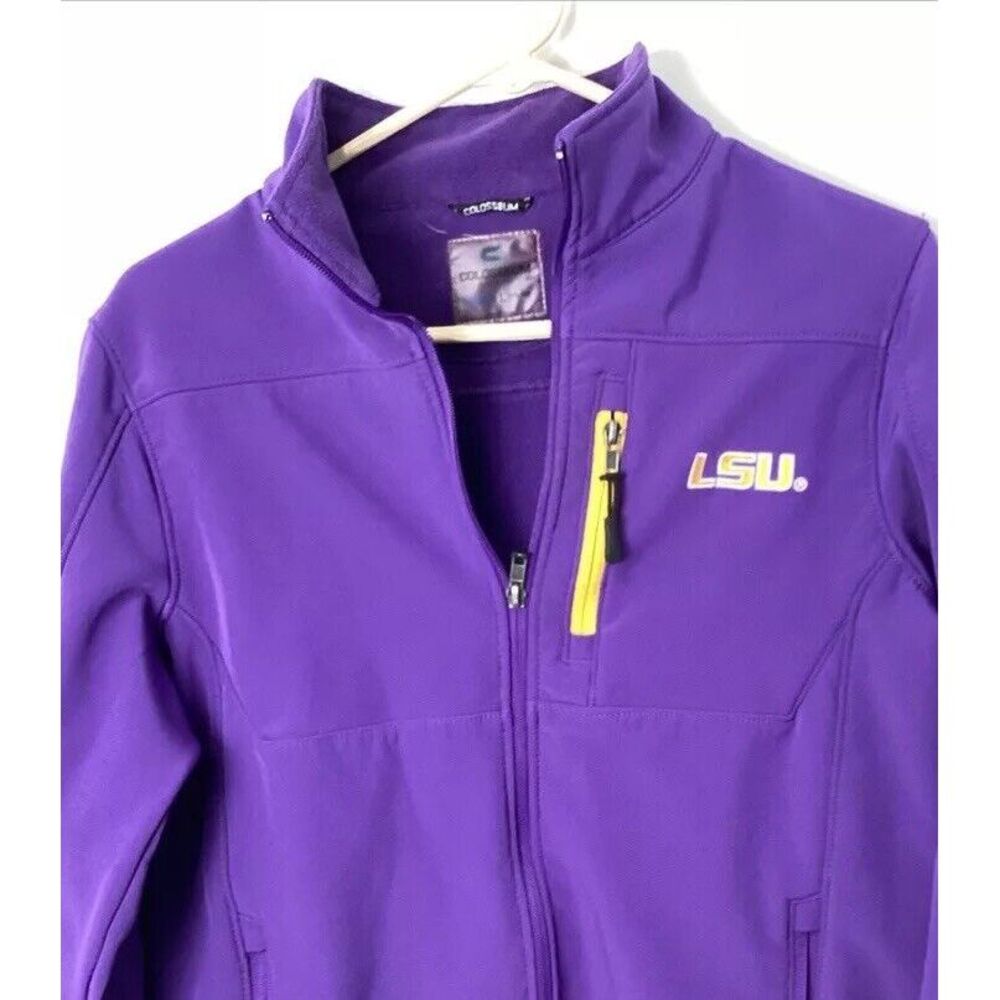 LSU Tigers Youth Large Soft Shell Purple Pockets Full Zip Jacket